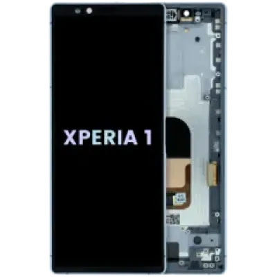 Дисплейний модуль (OLED) з рамкою для Sony Xperia 1 (Genuine) (сірий)