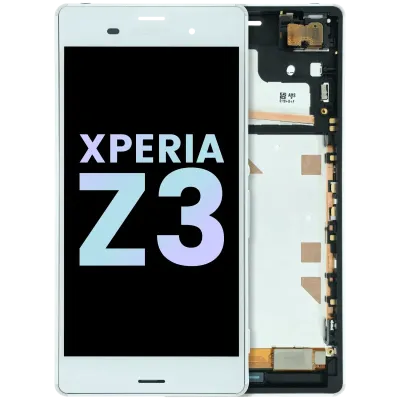 Дисплейний модуль (LCD) з рамкою для Sony Xperia Z3 (Genuine) (білий)