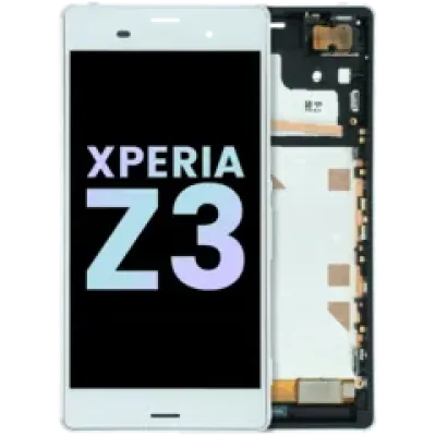 Дисплейний модуль (LCD) з рамкою для Sony Xperia Z3 (Genuine) (білий)