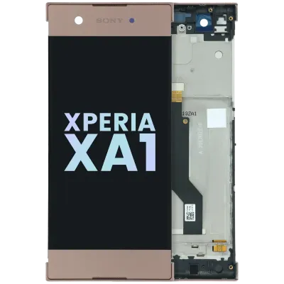 Дисплейний модуль (LCD) з рамкою для Sony Xperia XA1 (Genuine) (rose gold)