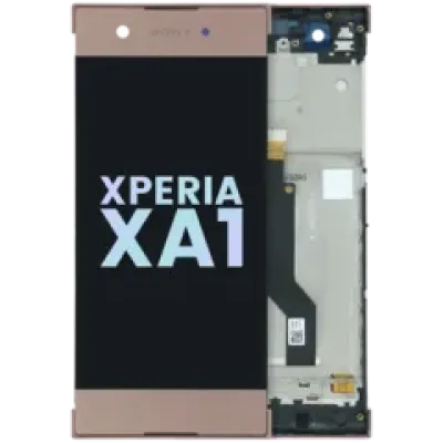 Дисплейний модуль (LCD) з рамкою для Sony Xperia XA1 (Genuine) (rose gold)