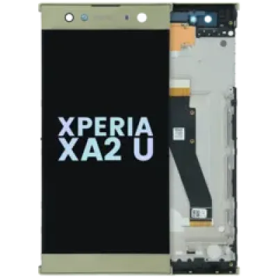 Дисплейний модуль (LCD) з рамкою для Sony Xperia XA2 Ultra (Genuine) (золотий)