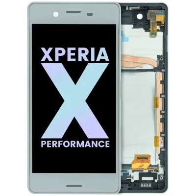 Дисплейний модуль (LCD) з рамкою для Sony Xperia X Performance (Genuine) (білий)