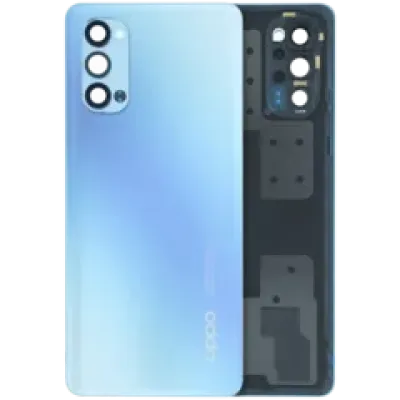 Заднє скло зі склом камери для Oppo Reno 4 5G (Genuine) (синій)