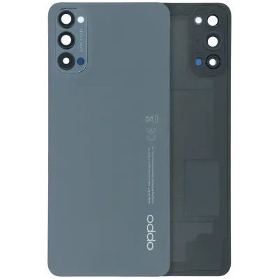Заднє скло зі склом камери для Oppo Reno 4 5G (Genuine) (чорний)