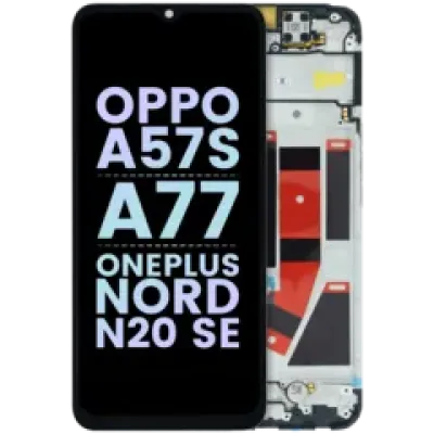 Дисплейний модуль (LCD) з рамкою для Oppo A57s / A77 / OnePlus Nord N20 SE (Genuine) (чорний)