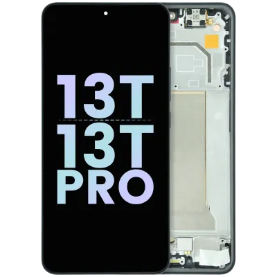 Дисплейний модуль (OLED) з рамкою сумісний для Xiaomi 13T / 13T Pro (Genuine) (чорний)