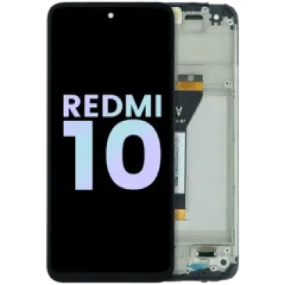 Дисплейний модуль (LCD) з рамкою для Xiaomi Redmi 10 (2021) (Service Pack) (чорний)