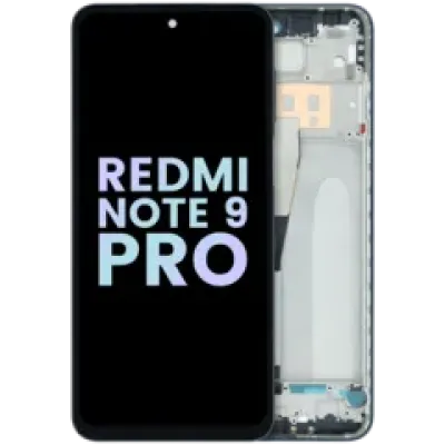 Дисплейний модуль (LCD) з рамкою для Xiaomi Redmi Note 9 Pro (Genuine) (сірий)