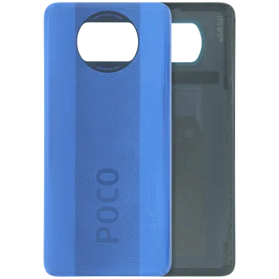 Back Cover Glass Without Camera Lens For Xiaomi Poco X3 (Genuine) (Blue)