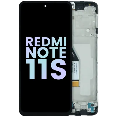 Дисплейний модуль (OLED) з рамкою для Xiaomi Redmi Note 11S 5G / Note 11T 5G / Poco M4 Pro 5G (Genuine) (чорний)