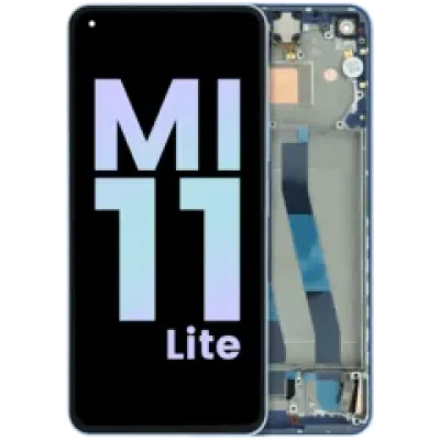 Дисплейний модуль (OLED) з рамкою для Xiaomi Mi 11 Lite (Genuine) (синій)