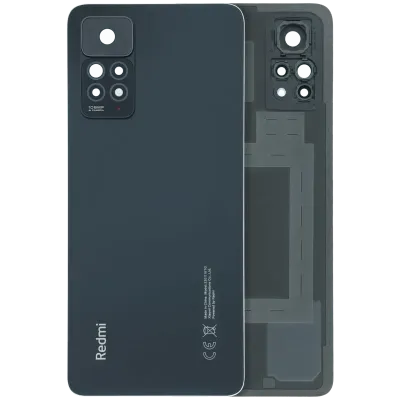 Задня кришка для Xiaomi Redmi Note 11 Pro зі склом камери (Genuine) (чорний)