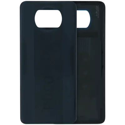 Back Cover Glass Without Camera Lens For Xiaomi Poco X3 (Genuine) (Black)