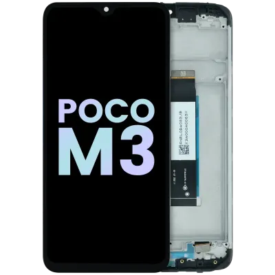LCD Assembly With Frame Compatible For Xiaomi Poco M3 (Genuine) (Black)
