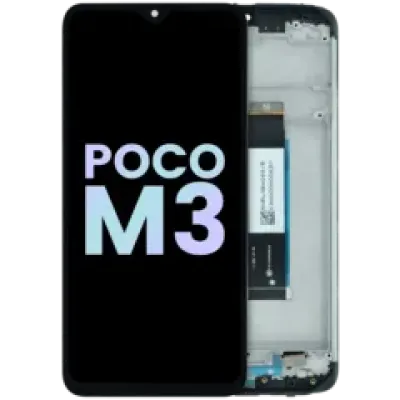 Дисплейний модуль (LCD) з рамкою для Xiaomi Poco M3 (Genuine) (чорний)