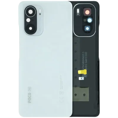 Back Cover Glass With Camera Lens For Xiaomi Poco F3 (Genuine) (White)