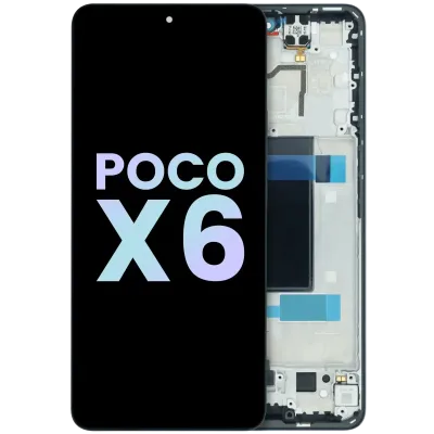 OLED Assembly With Frame For Xiaomi Poco X6 5g (Genuine) (Black)