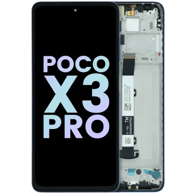 LCD Assembly With Frame For Xiaomi Poco X3 Pro (Genuine) (Blue)