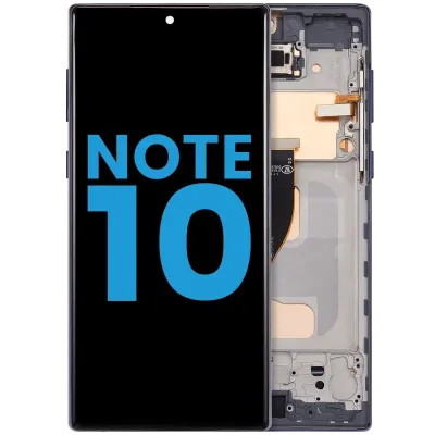 Дисплейний модуль з рамкою (без датчика відбитків) для Samsung Galaxy Note 10 (US & International) (Aftermarket: Incell) (Aura Black)