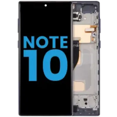 Дисплейний модуль з рамкою (без датчика відбитків) для Samsung Galaxy Note 10 (US & International) (Aftermarket: Incell) (Aura Black)