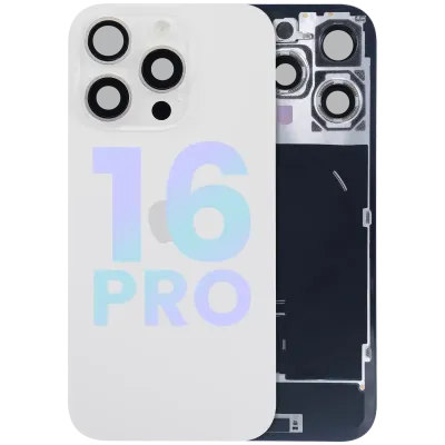 Back Glass w/ MagSafe Magnet & NFC & Flashlight Flex For iPhone 16 Pro (Service Pack) (White Titanium)