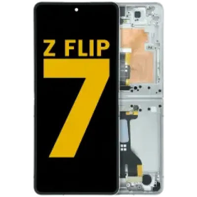 Внутрішній дисплейний модуль (OLED) з рамкою для Samsung Galaxy Z Flip 7 5G (US & International) (Refurbished) (білий)