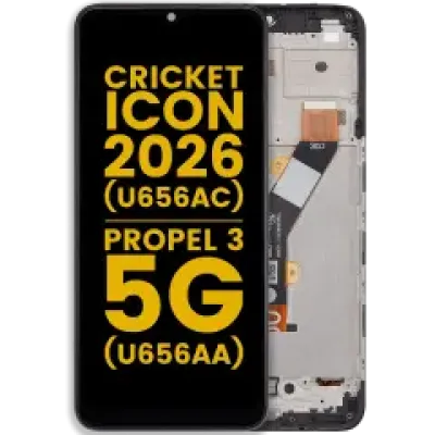 Дисплейний модуль (LCD) з рамкою для Cricket Icon (2026) (U656AC) / AT&T Propel 3 5G (U656AA) (Refurbished) (всі кольори)