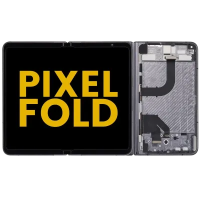 Внутрішній основний дисплейний модуль (OLED) з рамкою для Google Pixel Fold (Refurbished) (Obsidian Black)