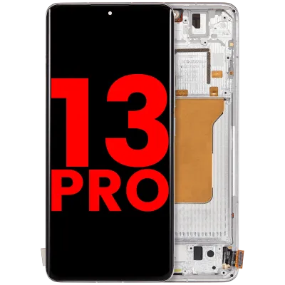 Дисплейний модуль (OLED) для Xiaomi 13 Pro (With Frame) (Aftermarket Plus) (білий)
