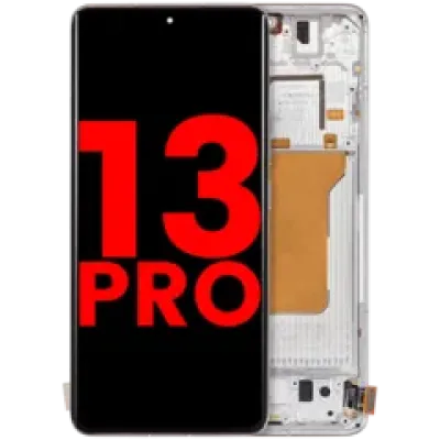 Дисплейний модуль (OLED) для Xiaomi 13 Pro (With Frame) (Aftermarket Plus) (білий)