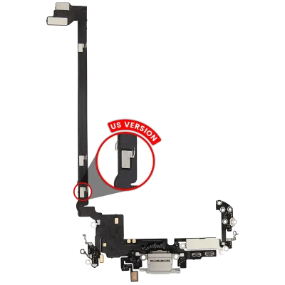 Charging Port Flex Cable For iPhone 17 Pro max (Aftermarket Plus) (US Version) (Silver)