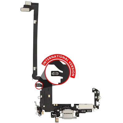 Charging Port Flex Cable For iPhone 17 Pro max (Aftermarket Plus) (International Version) (Silver)