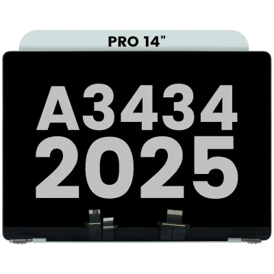 Complete LCD Display Assembly (Glossy) For MacBook Pro 14" A3434 (2025)(Pre-installed Lid Angle Sensor cable) (Used OEM Pull: Grade A) (Silver)