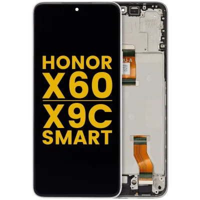 Дисплейний модуль (LCD) з рамкою для Honor X60 / X9c Smart (Refurbished) (сріблястий)