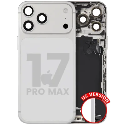 Корпус зі шлейфом зарядки й дрібними деталями для iPhone 17 Pro Max (US Version) (Used OEM Pull: Grade B) (сріблястий)