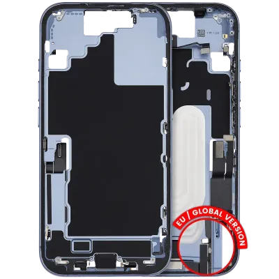 Mid-Frame Housing W/ Charging Port Flex & Small Parts For iPhone 17 (EU / Global Version) (Used OEM Pull: Grade B) (Mist Blue)