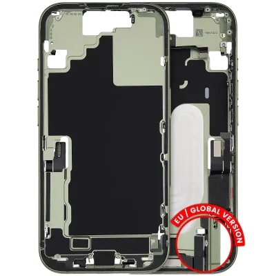 Mid-Frame Housing W/ Charging Port Flex & Small Parts For iPhone 17 (EU / Global Version) (Used OEM Pull: Grade B) (Sage)
