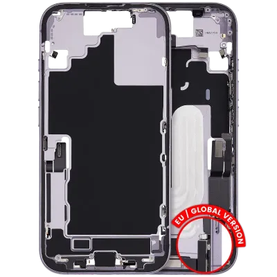 Mid-Frame Housing W/ Charging Port Flex & Small Parts For iPhone 17 (EU / Global Version) (Used OEM Pull: Grade B) (Lavender)