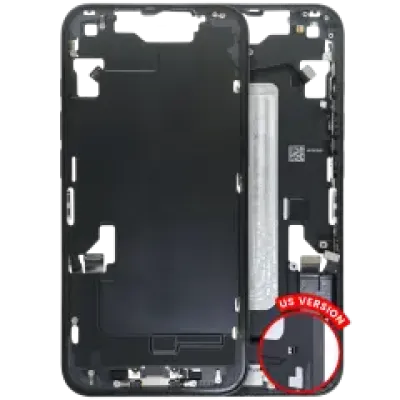 Середня рамка зі шлейфом зарядки й дрібними деталями для iPhone 16e / 17e (US Version) (Used OEM Pull: Grade C) (чорний)