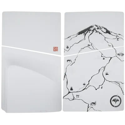 Faceplate Cover (Top & Bottom) For PlayStation 5 Slim (Disc Edition) (Ghost Of Yotei) (Black)