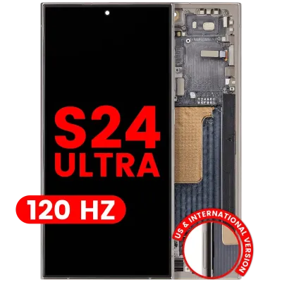 Дисплейний модуль OLED з рамкою для Samsung Galaxy S24 Ultra (US & International Version) (Aftermarket Pro) (120Hz) (Titanium Gray)