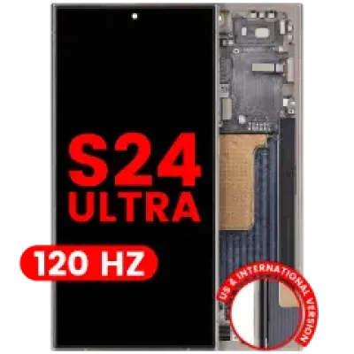 Дисплейний модуль OLED з рамкою для Samsung Galaxy S24 Ultra (US & International Version) (Aftermarket Pro) (120Hz) (Titanium Gray)