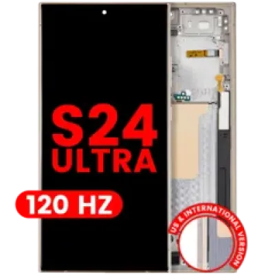 Дисплейний модуль OLED з рамкою для Samsung Galaxy S24 Ultra (US & International Version) (Aftermarket Pro) (120Hz) (Titanium Yellow)