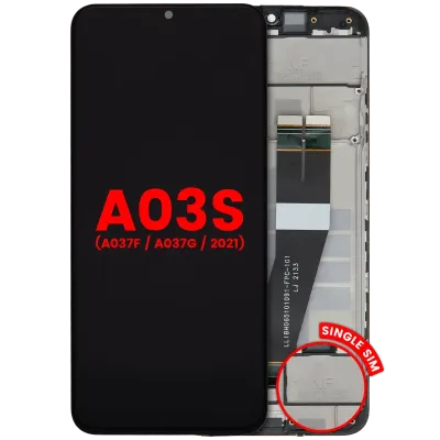 Дисплейний модуль (LCD) з рамкою для Samsung Galaxy A03s (A037F / A037G / 2021) (Single Sim) (Type C Frame) (Aftermarket Plus) (усі кольори)