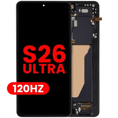 Дисплейний модуль (OLED) з рамкою для Samsung Galaxy S26 Ultra 5G (US & International Version) (Aftermarket Plus) (120Hz) (чорний)