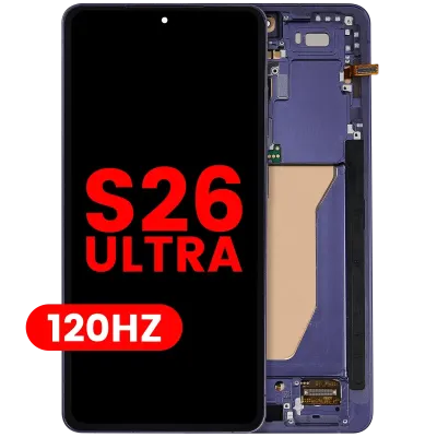 Дисплейний модуль (OLED) з рамкою для Samsung Galaxy S26 Ultra 5G (US & International Version) (Aftermarket Plus) (120Hz) (Cobalt Violet)