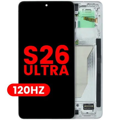 Дисплейний модуль (OLED) з рамкою для Samsung Galaxy S26 Ultra 5G (US & International Version) (Aftermarket Plus) (120Hz) (білий)