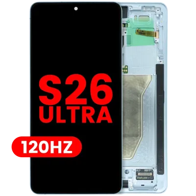 Дисплейний модуль (OLED) з рамкою для Samsung Galaxy S26 Ultra 5G (US & International Version) (Aftermarket Plus) (120Hz) (Sky Blue)