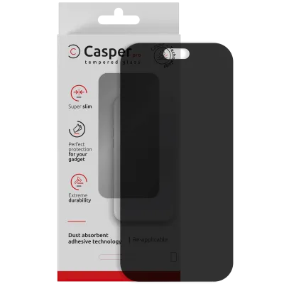 Загартоване скло Casper Pro для iPhone 18 Pro (Retail Packaging) (Privacy)